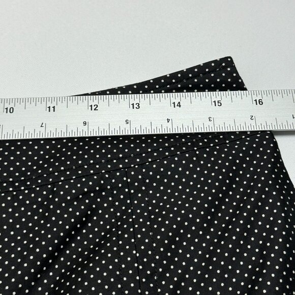 Talbots Women’s Black A-Line Skirt 6P Lace Trim Polka Dot Side Zip - Picture 3 of 7